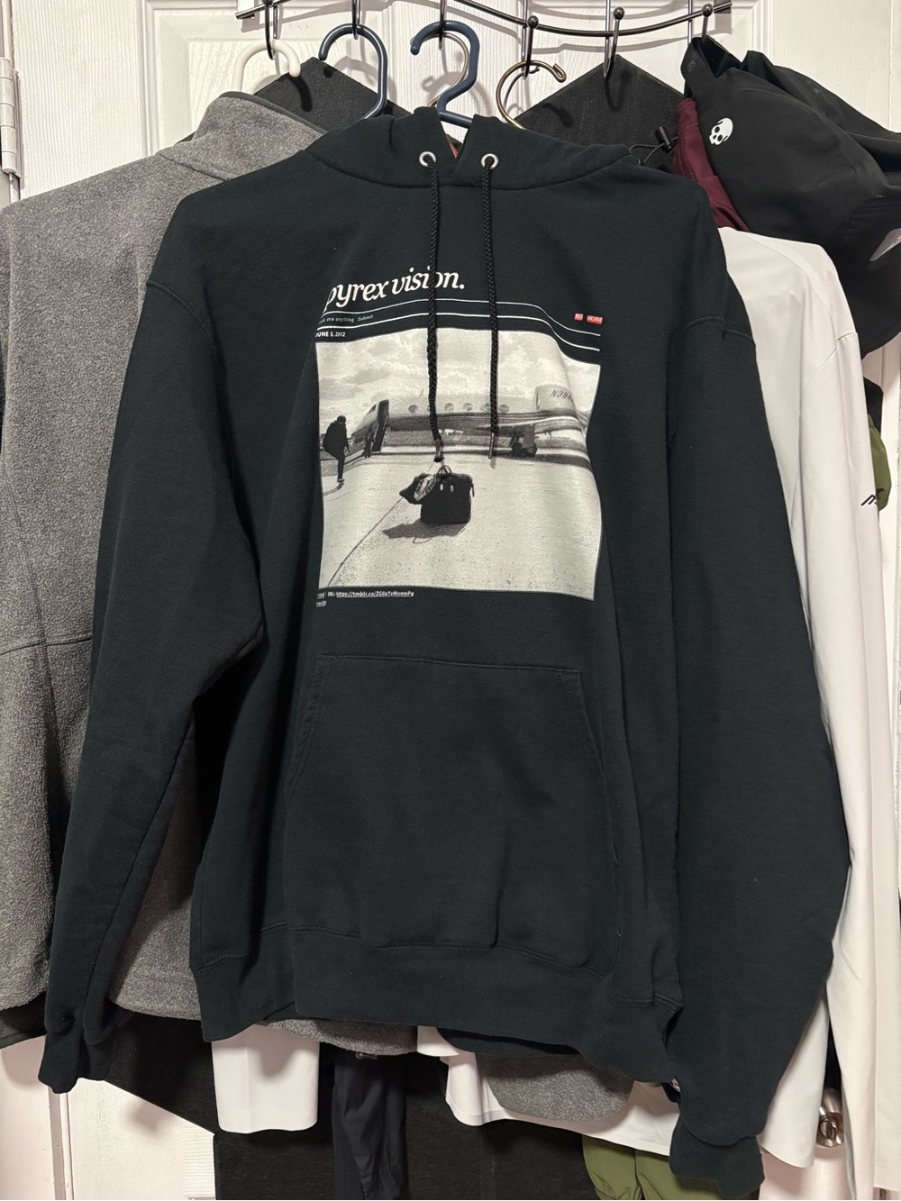 Champion Black Graphic Pullover Hoodie (Virgil Abloh Pyrex Vision)